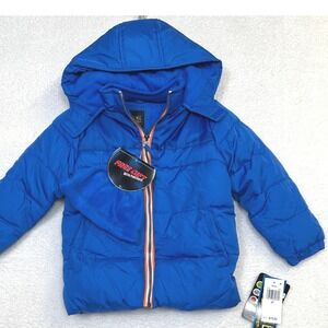 iXtreme Boys Blue Winter Puffer Jacket / Hood SZ 2T Water Resistant Fleece Lined